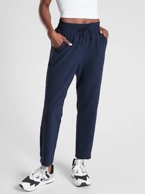 Athleta Navy Metropolis Straight Leg Pull on Pant Casual Stretch Active Size 0